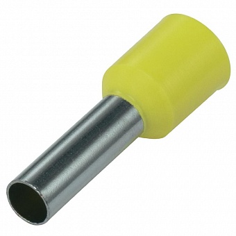 DN06018, Кабельный наконечник втулочный изол, цвет желтый. Гильза 18 мм. Под провод 6.0 мм.кв.