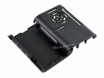 Black ABS Case for Raspberry Pi 4, with Cooling Fan