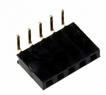 PBS-5R, Гнездо на плату угловое, шаг 2.54мм 1x5pin