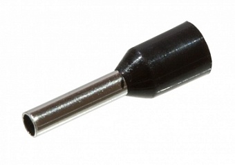 НШВИ 1.5-8, втулочный наконечник чёрный на провод 1.5мм2, длина 8мм
