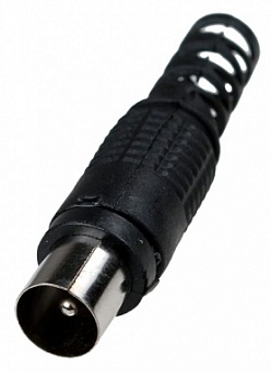 4-002 BK, Разъем телевизионный шт пластик на кабель, винт, черный