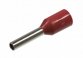 НШВИ 1.0-8, втулочный наконечник красный на провод 1мм2, длина 8мм KVT