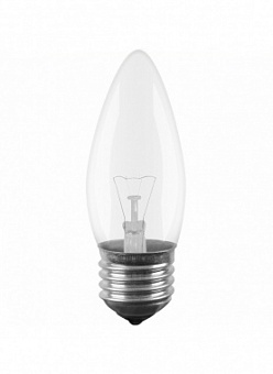Лампа 40Вт, свеча прозрачная, цоколь E27
