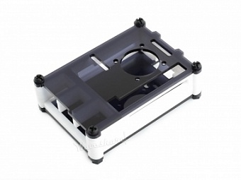 Black/White Acrylic Case for Raspberry Pi 4, with Cooling Fan