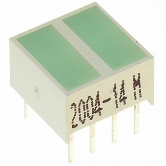 KB-2800SGD, светодиодный индикатор 2сегмента зеленый 10x10мм50мКд