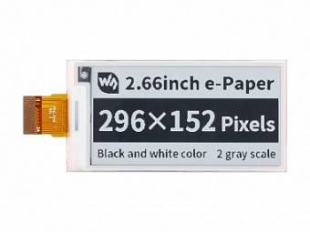 296*152, 2.66inch e-Paper E-Ink Raw Display Panel, Black / White