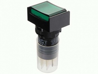 D16LMT1-1abKG, Кнопка без фиксации зеленая 250В/5А, LED подсветка