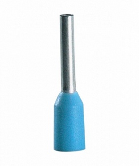 E0208 L.BLUE, Наконечник трубчатый с защитой провода, 1x0.25 мм.кв., матер.: обжимной гильзы - медь