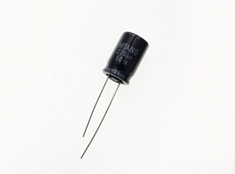 EHR221M50B, Конденсатор электролитический (220мкФ 50В 20% 105гр 10х16мм)