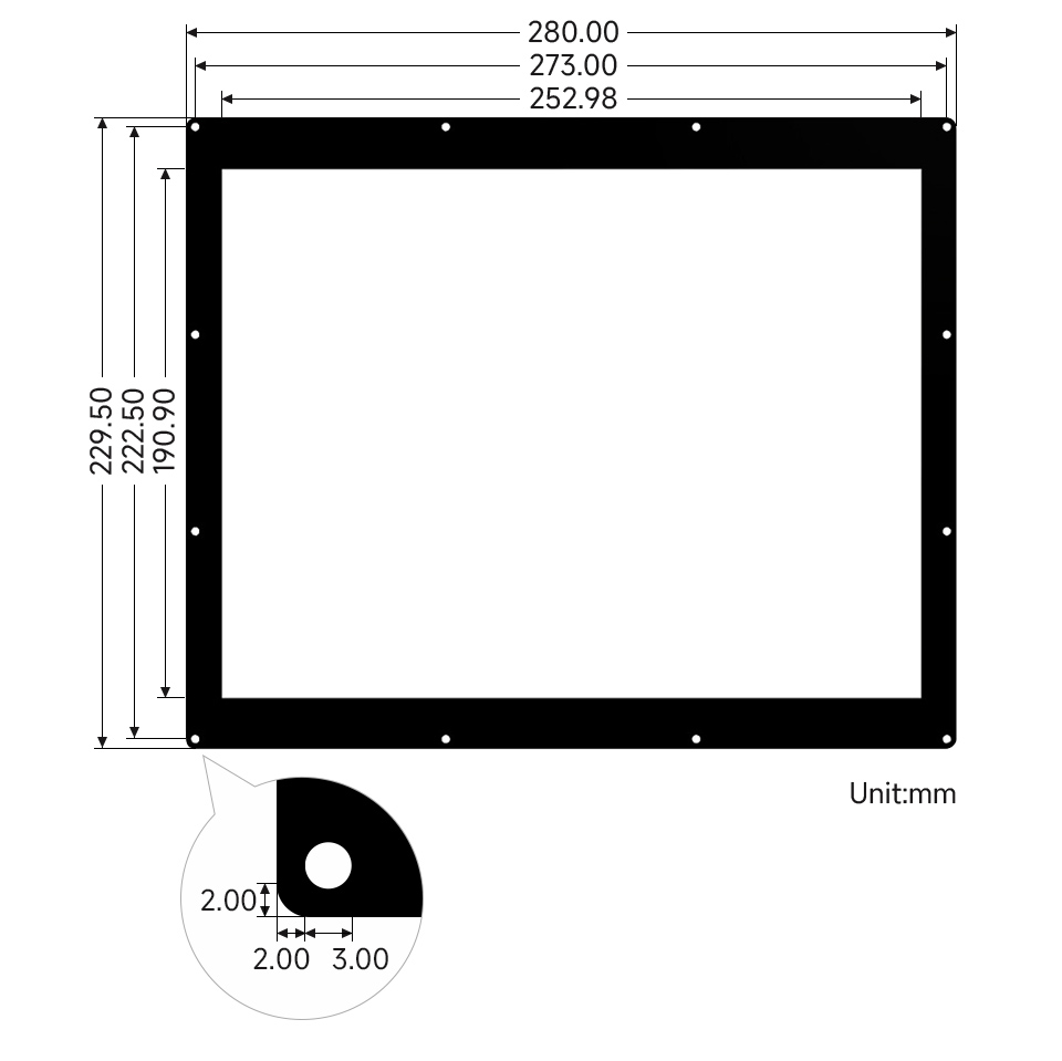 12.48inch e-Paper Module (B) dimensions
