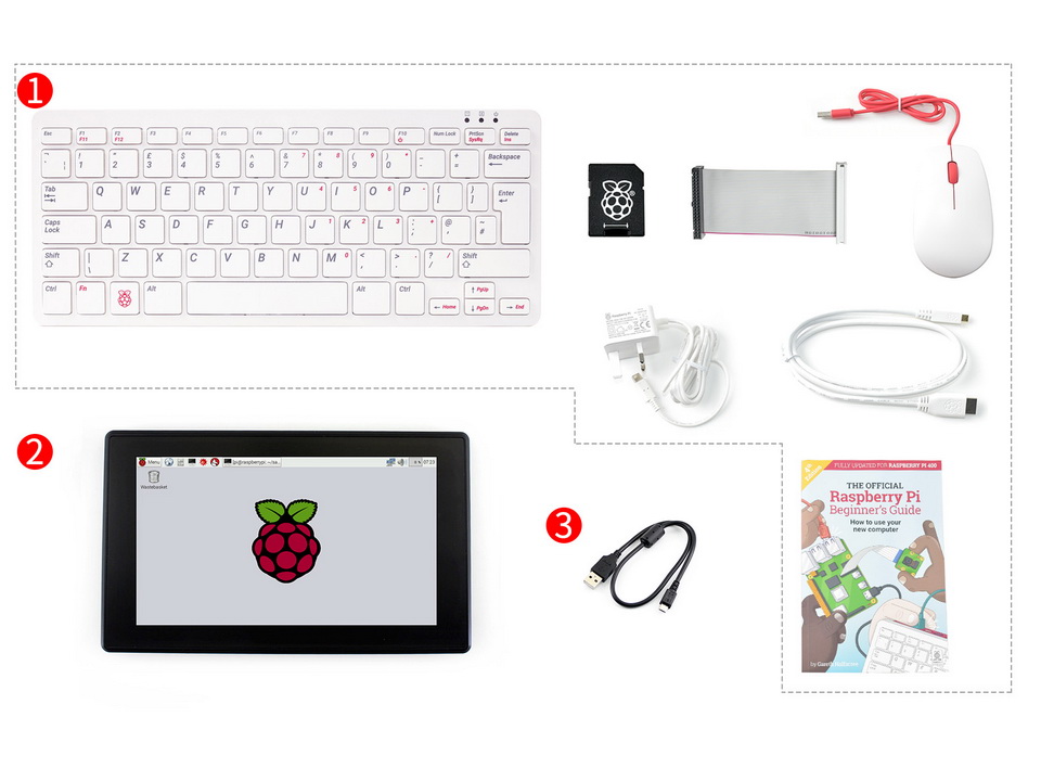 Raspberry Pi 400 Kit with 7inch Touch Display