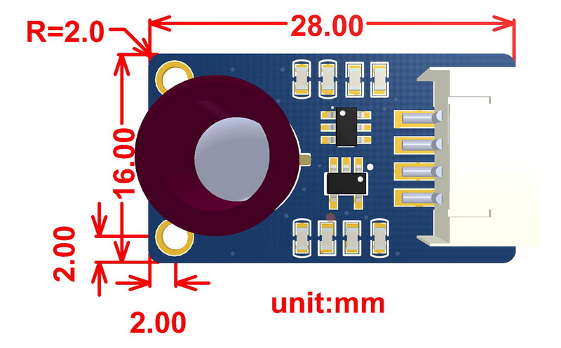 MLX90640-D110 Thermal Camera dimensions