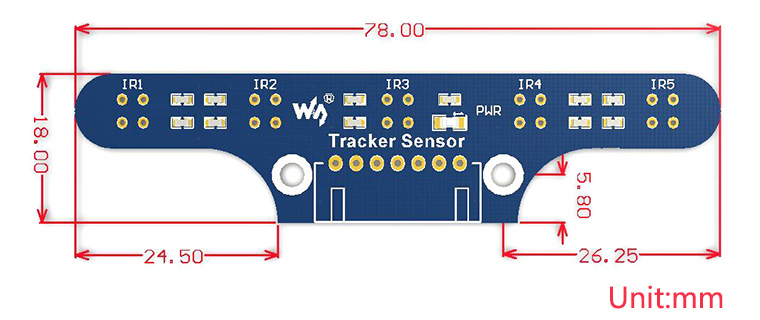 Tracker Sensor dimensions